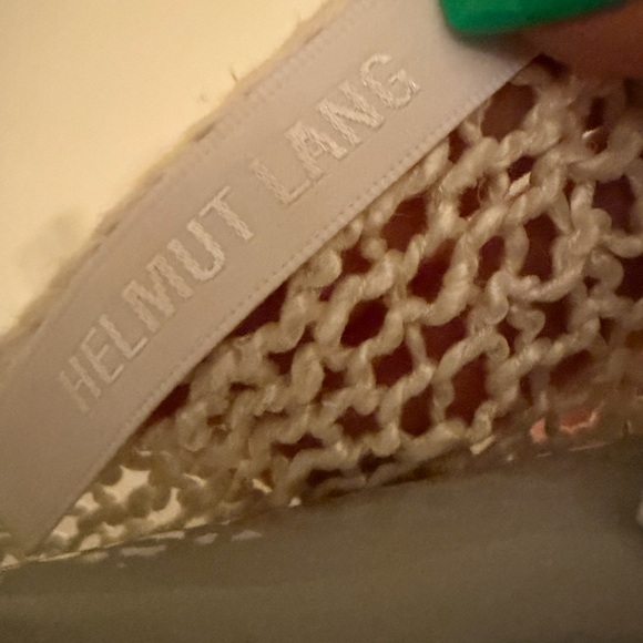 Helmut Lang Open Knit Sweater | Cream Lightweight Minimalist Pullover - Picture 3 of 7